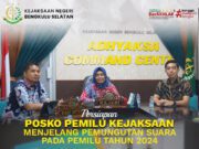 VICON PERSIAPAN POSKO PEMILU KEJAKSAAN MENJELANG PEMUNGUTAN SUARA PEMILU TAHUN 2024
